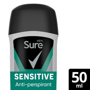 Sure Men Anti-Perspirant Stick Deodorant, Sensitive 50ml