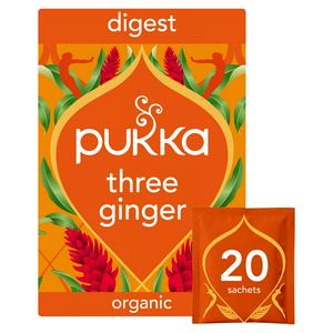 Pukka Organic Three Ginger Tea Home Compostable Herbal Tea Bags x20