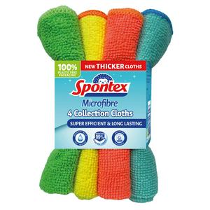 Spontex Microfibre Cloths x4