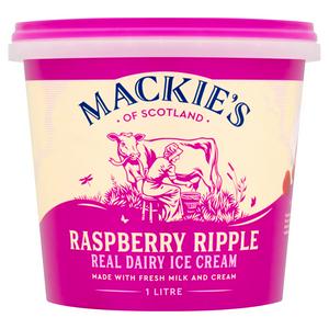 Mackie's of Scotland Raspberry Ripple Real Dairy Ice Cream 1L