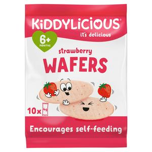 Kiddylicious Strawberry Maxi Wafers Baby Snacks 10x4g