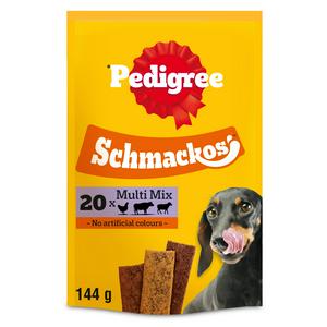 Pedigree Schmackos Adult Dog Treats Meaty Multi Mix Strips x20 144g
