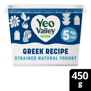 Yeo Valley Greek Recipe 0% Strain Natural Yogurt 450g