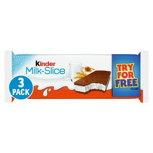 Kinder Milk Slice Chilled Snack Cake Bar Multipack 3x28g