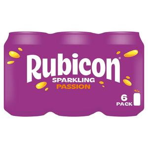 Rubicon Sparkling Passionfruit Juice Soft Drink 6x330ml