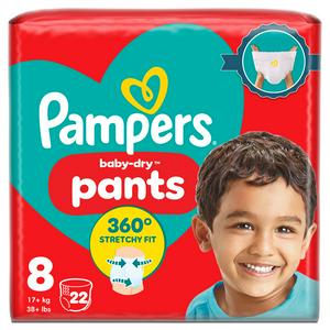 Pampers Baby Dry Nappy Pants Size 8, 19kg+ x22