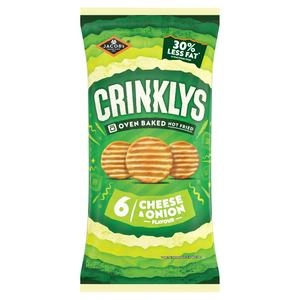 Jacob's Crinklys Cheese & Onion 30% Less Fat Multipack Snacks 6x23g
