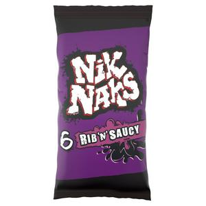 Nik Naks Rib 'N' Saucy Multipack Crisps 6x20g